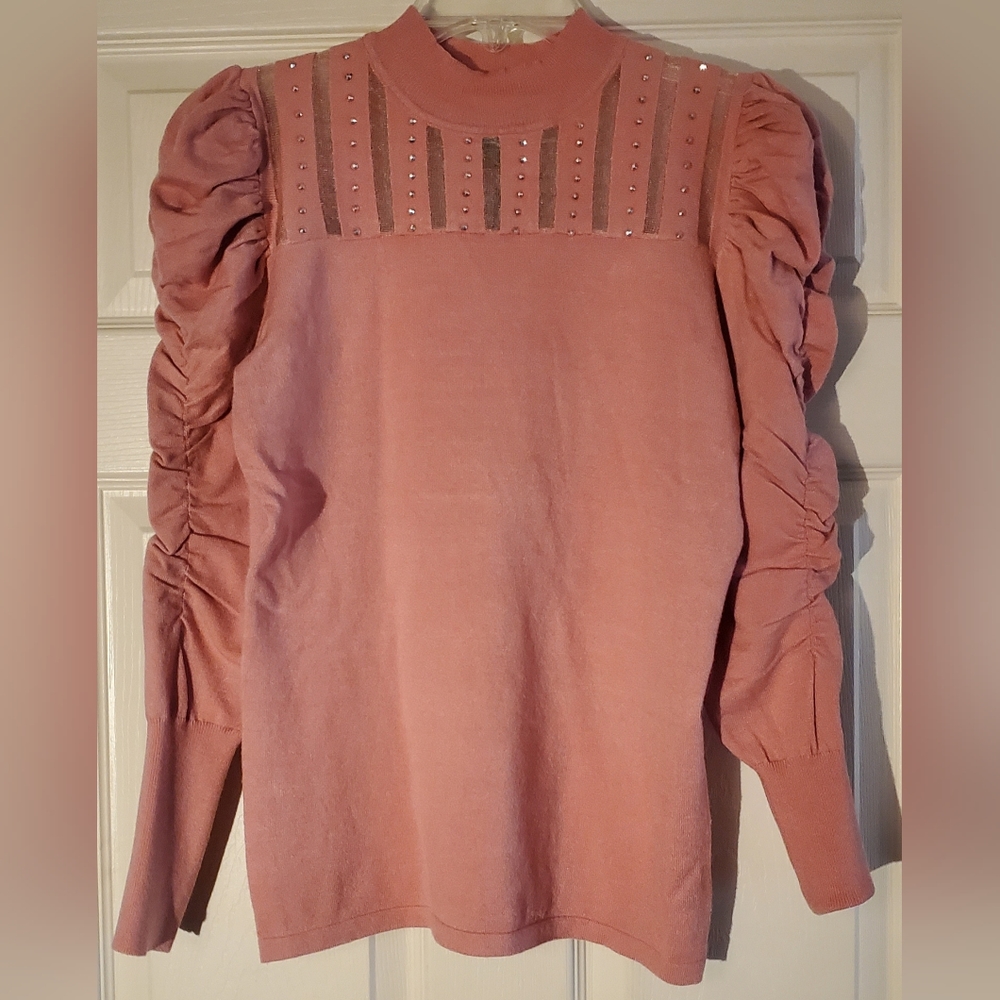 Ladies Size Small Blush Long-Sleeve Blouse - New with Tags!